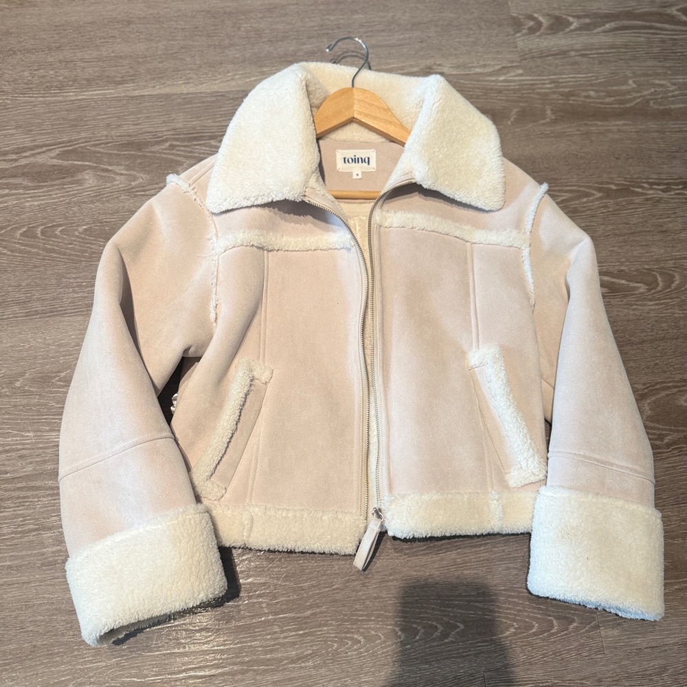 Toinq Beige Moto Jacket